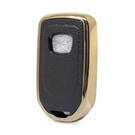 Кожаный чехол с нано-золотым покрытием Honda Remote Key 3B, черный HD-A13J3B | МК3 -| thumbnail