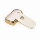 New Aftermarket Nano High Quality Gold Leather Cover For Honda Remote Key 3 Buttons White Color HD-A13J3B | Emirates Keys -| thumbnail