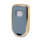 Cover in pelle Nano Gold per chiave telecomando Honda 3B grigia HD-A13J3B | MK3 -| thumbnail