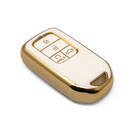 Nueva Funda de cuero dorado de alta calidad Nano del mercado de accesorios para llave remota Honda 4 botones Color blanco HD-A13J4 | Cayos de los Emiratos -| thumbnail