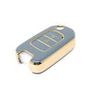 New Aftermarket Nano High Quality Gold Leather Cover For Honda Flip Remote Key 2 Buttons Gray Color HD-B13J2 | Emirates Keys -| thumbnail