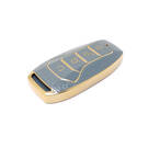 New Aftermarket Nano High Quality Gold Leather Cover For BYD Remote Key 4 Buttons Gray Color BYD-A13J | Emirates Keys -| thumbnail