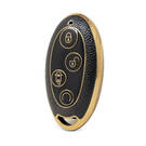 Nano High Quality Gold Leather Cover For BYD Remote Key 4 Buttons Black Color BYD-B13J