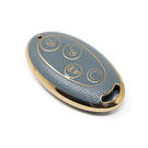 Housse en cuir doré de haute qualité pour clé télécommande BYD, 4 boutons, couleur grise, BYD-B13J | Clés des Émirats -| thumbnail