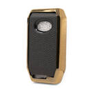 Housse en cuir Nano doré pour clé télécommande BYD 4B noire BYD-C13J | MK3 -| thumbnail
