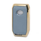Housse en cuir Nano doré pour clé télécommande BYD 4B gris BYD-C13J | MK3 -| thumbnail