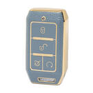 Нано-высококачественный золотой кожаный чехол для дистанционного ключа BYD 4 кнопки серого цвета BYD-C13J