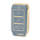 Nano High Quality Gold Leather Cover For BYD Remote Key 4 Buttons Gray Color BYD-C13J