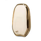 Housse en cuir Nano doré pour clé télécommande Peugeot 3B blanc PG-A13J | MK3 -| thumbnail