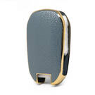 Nano Gold Leather Cover Peugeot Flip Key 3B Gray PG-C13J | MK3 -| thumbnail