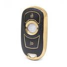 Nano High Quality Gold Leather Cover For Buick Remote Key 3 Buttons Black Color BK-A13J4