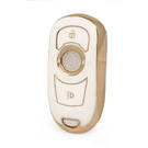 Nano High Quality Gold Leather Cover For Buick Remote Key 3 Buttons White Color BK-A13J4