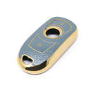 Housse en cuir doré de haute qualité pour clé télécommande Buick, 3 boutons, couleur grise, BK-A13J4 | Clés des Émirats -| thumbnail