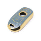 New Aftermarket Nano High Quality Gold Leather Cover For Buick Remote Key 3 Buttons Gray Color BK-A13J4 | Emirates Keys -| thumbnail