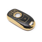 New Aftermarket Nano High Quality Gold Leather Cover For Buick Remote Key 4 Buttons Black Color BK-A13J5 | Emirates Keys -| thumbnail