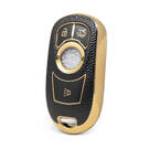 Nano Funda de cuero dorado de alta calidad para llave remota Buick, 4 botones, Color negro, BK-A13J5