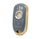 Нано-высококачественный золотой кожаный чехол для дистанционного ключа Buick с 4 кнопками серого цвета BK-A13J5