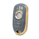 Nano High Quality Gold Leather Cover For Buick Remote Key 5 Buttons Gray Color BK-A13J6