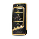 Nano Funda de cuero dorado de alta calidad para llave remota Trumpchi, 5 botones, Color negro, CQ-A13J