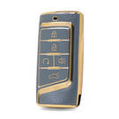 Nano Funda de cuero dorado de alta calidad para llave remota Trumpchi, 5 botones, Color gris, CQ-A13J
