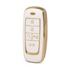 Nano Funda de cuero dorado de alta calidad para llave remota Trumpchi, 5 botones, Color blanco, CQ-B13J
