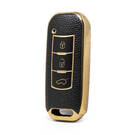 Nano Funda de cuero dorado de alta calidad para llave remota Trumpchi, 3 botones, Color negro, CQ-C13J