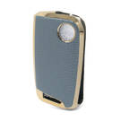 Nano Gold Leather Cover For VW Flip Key 3B Gray VW-B13J | MK3 -| thumbnail