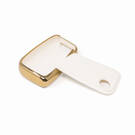 New Aftermarket Nano High Quality Gold Leather Cover For Volkswagen Remote Key 3 Buttons White Color VW-D13J | Emirates Keys -| thumbnail