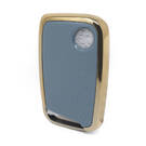 Nano Gold Leather Cover For VW Remote Key 3B Gray VW-D13J | MK3 -| thumbnail
