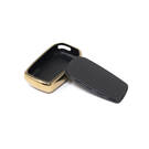 New Aftermarket Nano High Quality Gold Leather Cover For Toyota Remote Key 2 Buttons Black Color TYT-A13J2 | Emirates Keys -| thumbnail