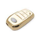 New Aftermarket Nano High Quality Gold Leather Cover For Toyota Remote Key 2 Buttons White Color TYT-A13J2 | Emirates Keys -| thumbnail