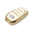 New Aftermarket Nano High Quality Gold Leather Cover For Toyota Remote Key 3 Buttons White Color TYT-A13J3 | Emirates Keys -| thumbnail