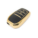 New Aftermarket Nano High Quality Gold Leather Cover For Toyota Remote Key 2 Buttons Black Color TYT-A13J2H | Emirates Keys -| thumbnail