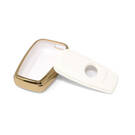 New Aftermarket Nano High Quality Gold Leather Cover For Toyota Remote Key 2 Buttons White Color TYT-B13J2 | Emirates Keys -| thumbnail