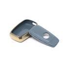 New Aftermarket Nano High Quality Gold Leather Cover For Toyota Remote Key 2 Buttons Gray Color TYT-B13J2 | Emirates Keys -| thumbnail