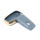 New Aftermarket Nano High Quality Gold Leather Cover For Toyota Remote Key 3 Buttons Gray Color TYT-B13J3B | Emirates Keys -| thumbnail