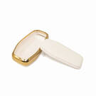 New Aftermarket Nano High Quality Gold Leather Cover For Ford Remote Key 5 Buttons White Color Ford-A13J | Emirates Keys -| thumbnail