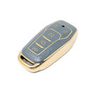 غطاء جلد ذهبي نانو جديد عالي الجودة لما بعد البيع لمفتاح فورد البعيد 5 أزرار لون رمادي Ford-A13J | مفاتيح الإمارات -| thumbnail