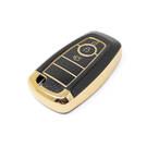 Nueva cubierta de cuero dorado Nano de alta calidad para llave remota Ford, 3 botones, Color negro, Ford-B13J3 | Cayos de los Emiratos -| thumbnail