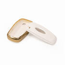 New Aftermarket Nano High Quality Gold Leather Cover For Ford Remote Key 3 Buttons White Color Ford-B13J3 | Emirates Keys -| thumbnail