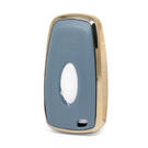 Кожаный чехол с нано-золотистым покрытием Ford Remote Key 3B, серый Ford-B13J3 | МК3 -| thumbnail