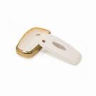 New Aftermarket Nano High Quality Gold Leather Cover For Ford Remote Key 5 Buttons White Color Ford-B13J5 | Emirates Keys -| thumbnail