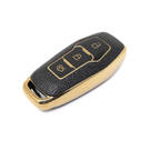 New Aftermarket Nano High Quality Gold Leather Cover For Ford Remote Key 3 Buttons Black Color Ford-C13J3 | Emirates Keys -| thumbnail