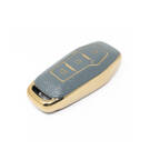 Housse en cuir doré de haute qualité pour clé télécommande Ford, 3 boutons, couleur grise, Ford-C13J3 | Clés des Émirats -| thumbnail