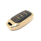 New Aftermarket Nano High Quality Gold Leather Cover For Ford Remote Key 3 Buttons Black Color Ford-H13J3 | Emirates Keys -| thumbnail