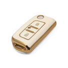 Nueva Funda de cuero dorado de alta calidad Nano del mercado de accesorios para llave remota Foton Flip 2 botones Color blanco FT-A13J | Cayos de los Emiratos -| thumbnail