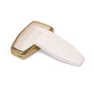 New Aftermarket Nano High Quality Gold Leather Cover For Hongqi Remote Key 4 Buttons White Color HQ-A13J4A | Emirates Keys -| thumbnail