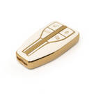 Nueva funda de cuero dorado Nano de alta calidad para mando a distancia Hongqi, 4 botones, Color blanco, HQ-A13J4B | Cayos de los Emiratos -| thumbnail