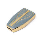 Nueva funda de cuero dorado Nano de alta calidad para mando a distancia Hongqi, 4 botones, Color gris, HQ-A13J4B | Cayos de los Emiratos -| thumbnail