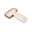 New Aftermarket Nano High Quality Gold Leather Cover For Geely Remote Key 4 Buttons White Color GL-B13J4A | Emirates Keys -| thumbnail